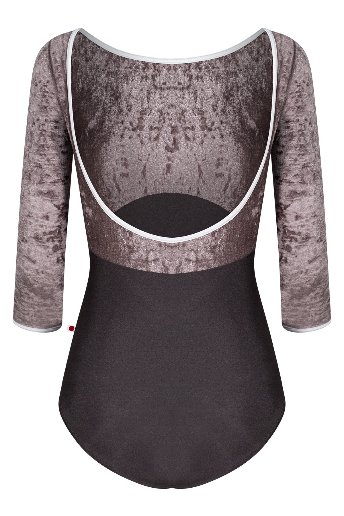Sofiane leotard in N-Shadow body color with CV-Phantom top color and 3Q Sleeves and T-White trim color