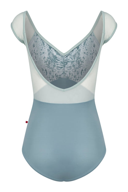Elli leotard in T-Fog body color with CV-Ice & Mesh Whisper top color and T-Whisper trim color