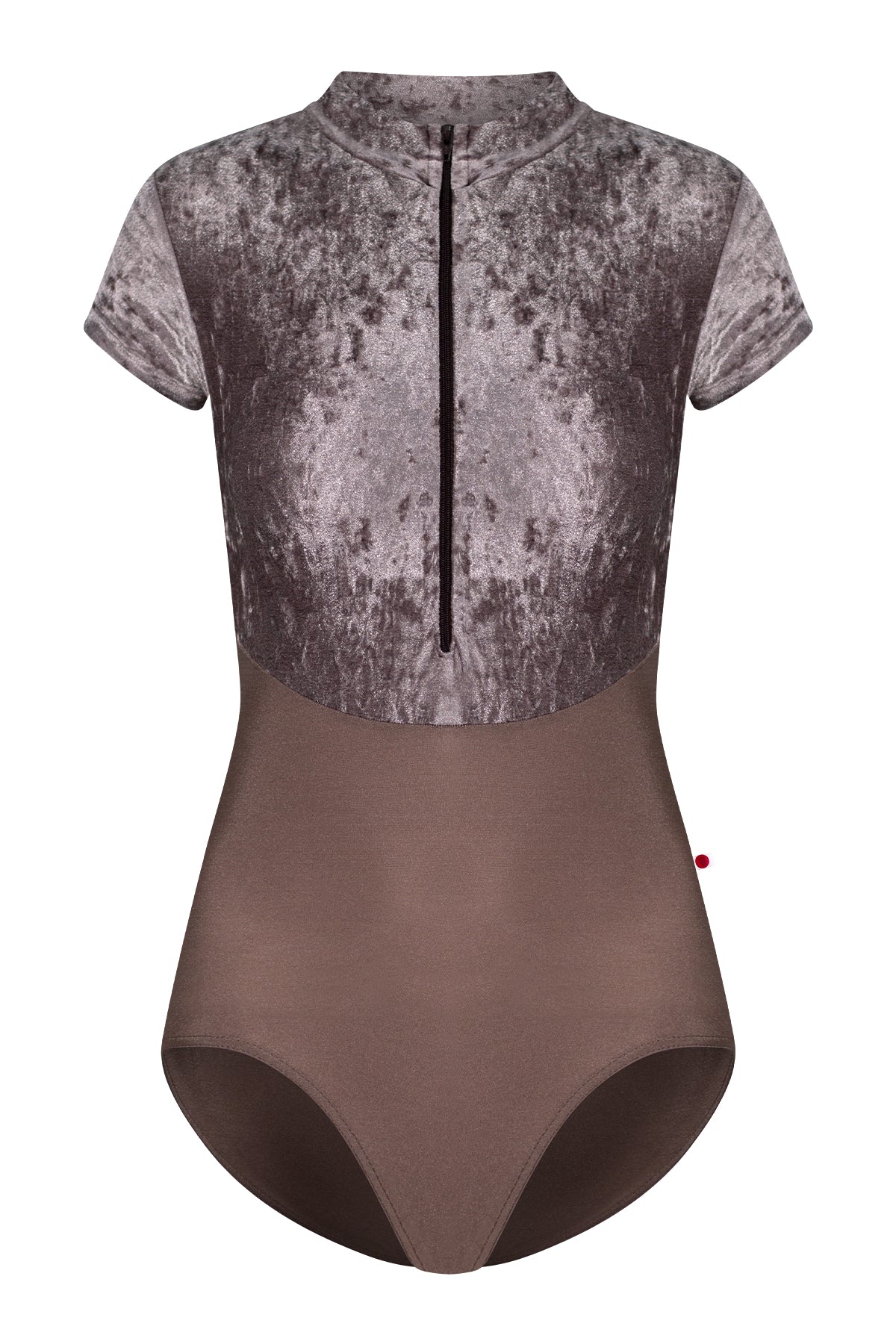 Jessica Duo leotard in N-Star body color with CV-Phantom top color and N-Espresso zipper