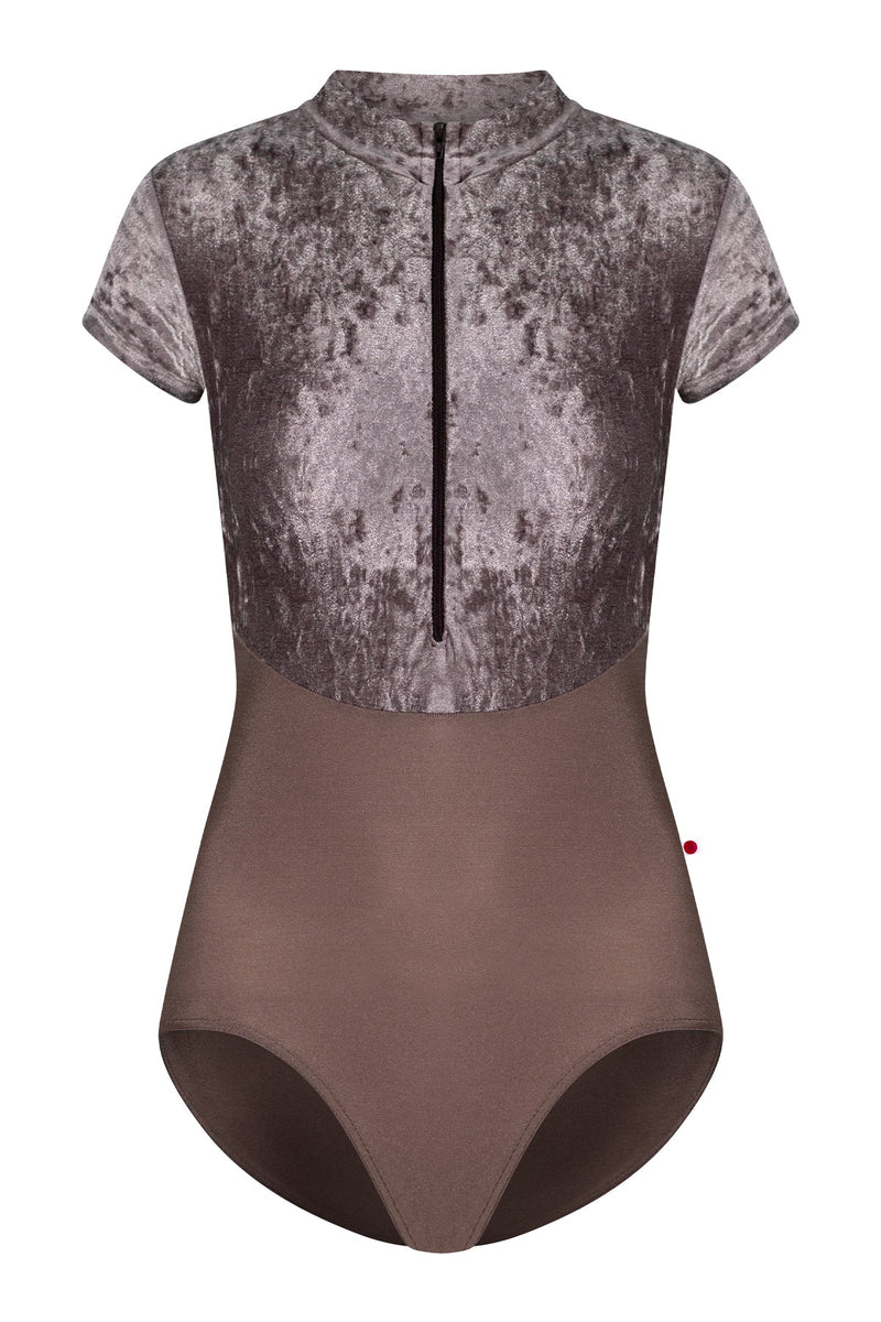 Jessica Duo leotard in N-Star body color with CV-Phantom top color and N-Espresso zipper