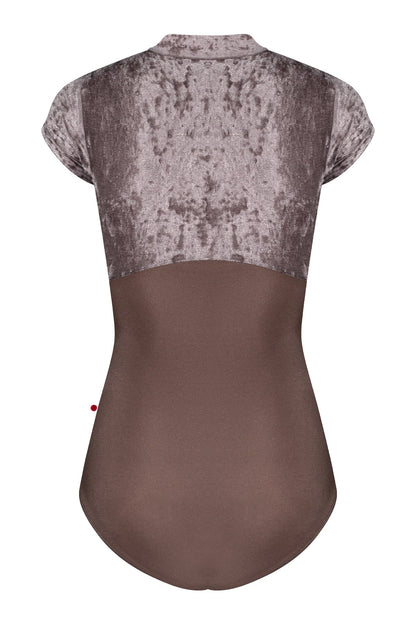 Jessica Duo leotard in N-Star body color with CV-Phantom top color and N-Espresso zipper