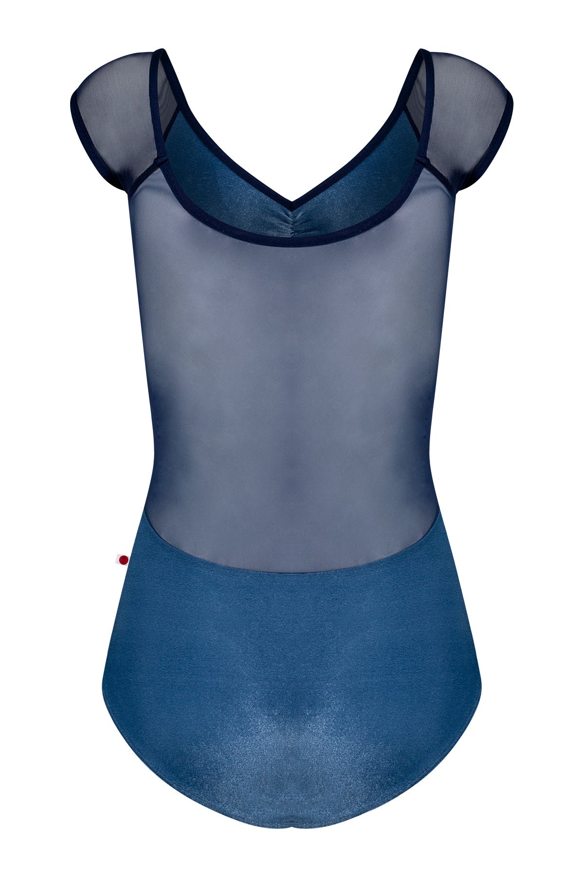 Nina pinch leotard in V-Ocean body color with Mesh Dark Blue top color and N-Dark Blue trim color