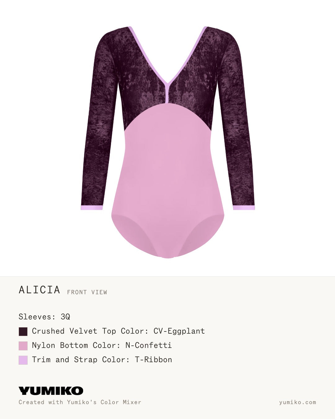 Alicia Nylon/Crushed-Velvet-3Q-Sleeves-KR